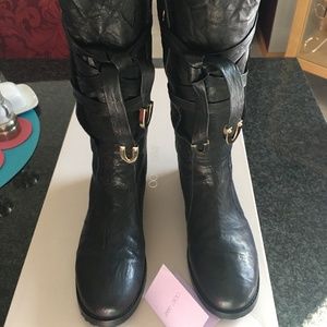 JIMMY CHOO “YVETTE “ DISTRESSED BIKER BOOTS